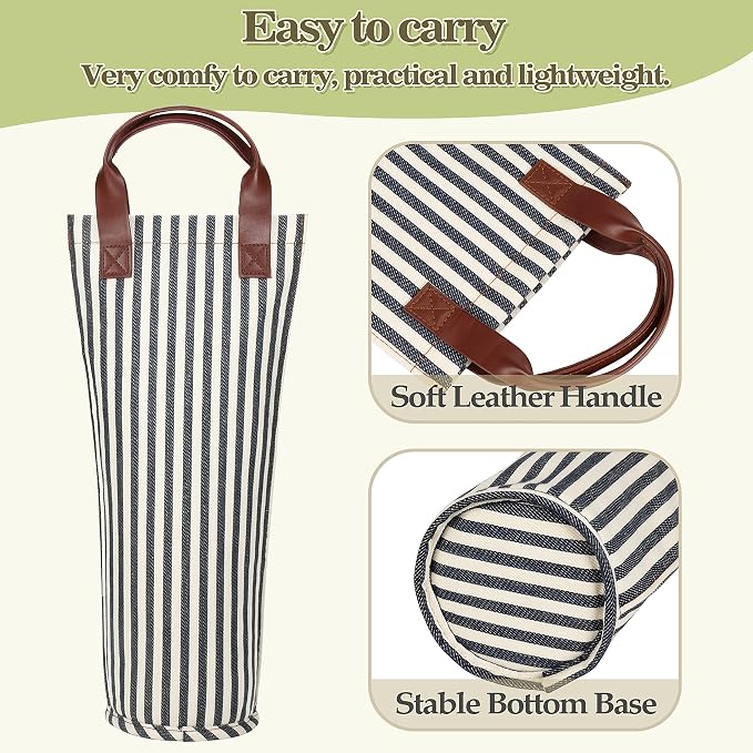 Tirrinia Single Wine Gift Tote Bag, Insulated Padded Thermal Wine Bottle - Image 5