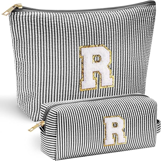 YOOLIFE Initial Makeup Bag for Women, Travel Cosmetic Bag by YOOLIFE