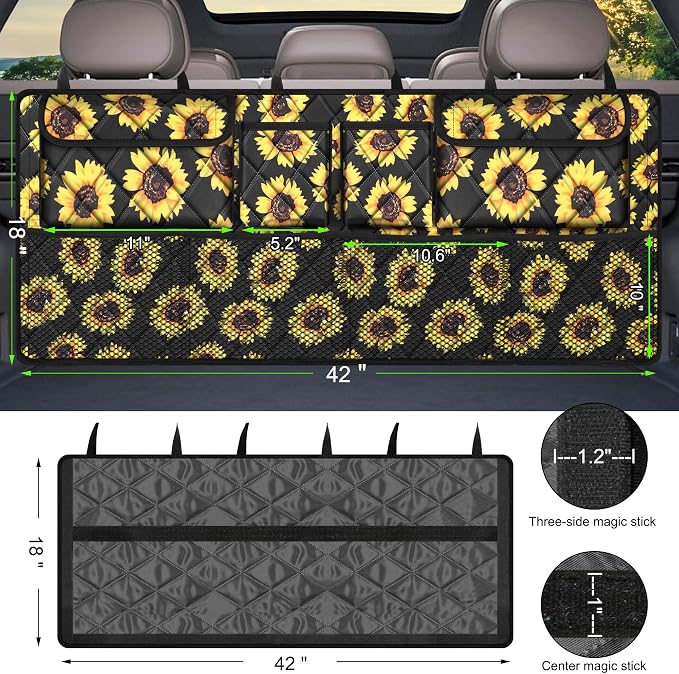 Femuar Car Trunk Organizer, Large Capacity Backseat Organizer, Collapsible - Image 3