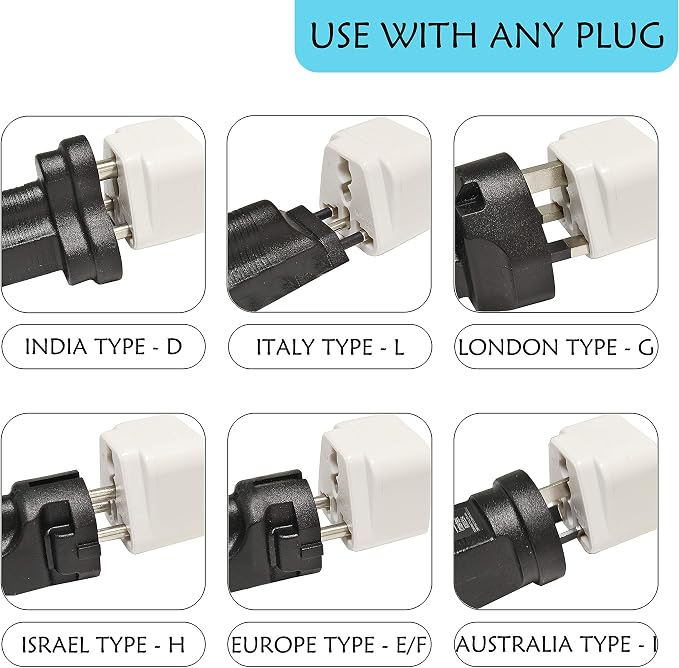 Ceptics European Travel Plug Adapter, Universal to European EU, Power Charge - Image 3