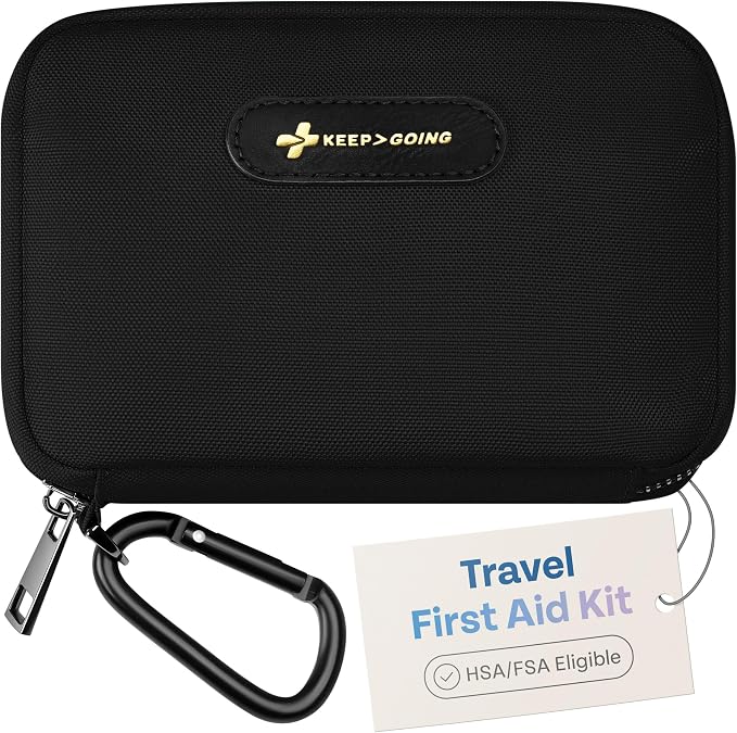 KeepGoing Travel First Aid Kit for Car, Camping and Outdoor Emergencies by KEEP%3EGOING