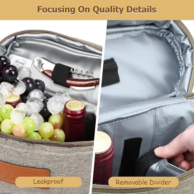 Tirrinia 2 Bottle Wine Gift Tote Carrier - Image 3