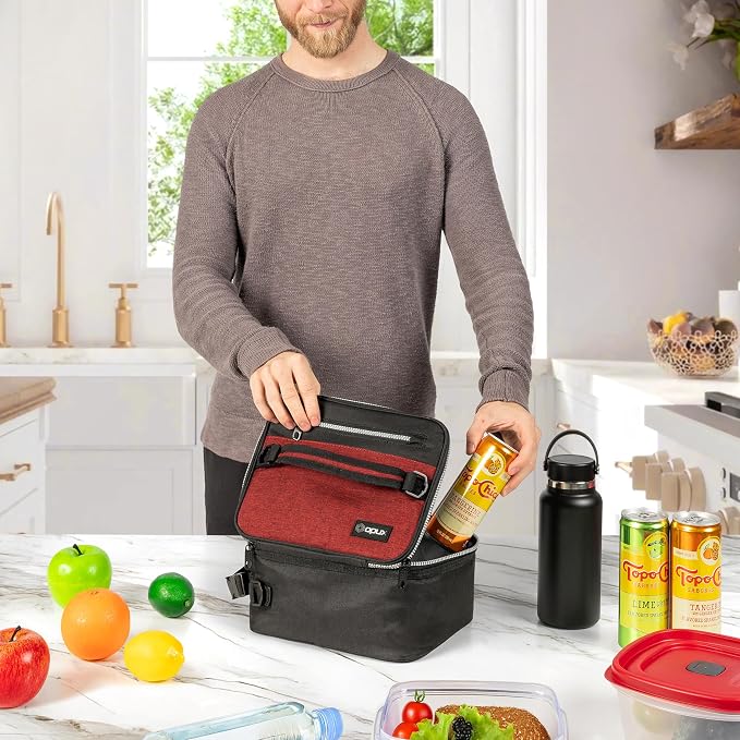 opux Insulated Lunch Box for Men Women Adult, Compact Lunch Bag for Kids Boy - Image 3