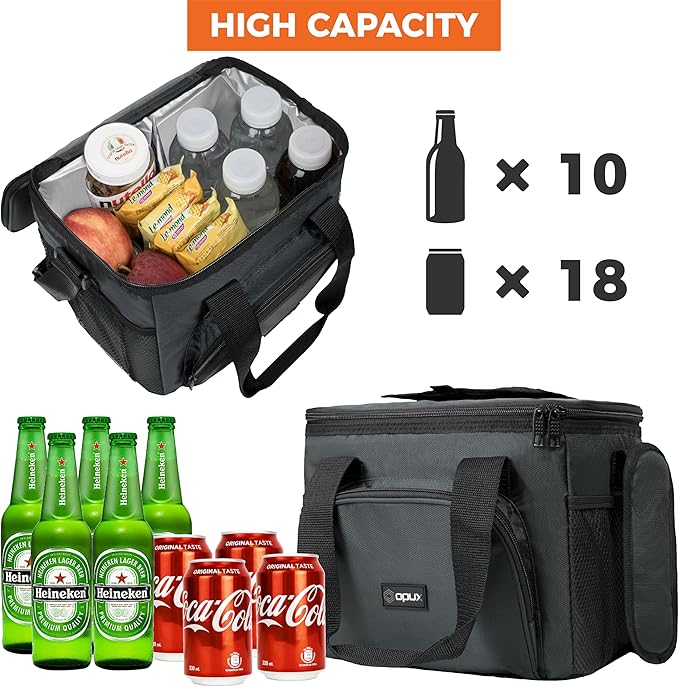 OPUX Soft Cooler Bag, Insulated Collapsible Soft Sided Cooler Lunch Cooler Bag - Image 2