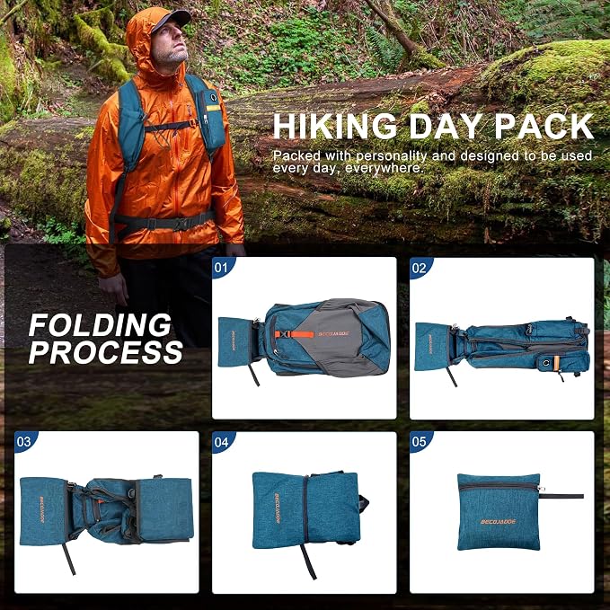 15L Small Hiking Backpack for Men Women Foldable Packable Back Pack Ultralight - Image 7