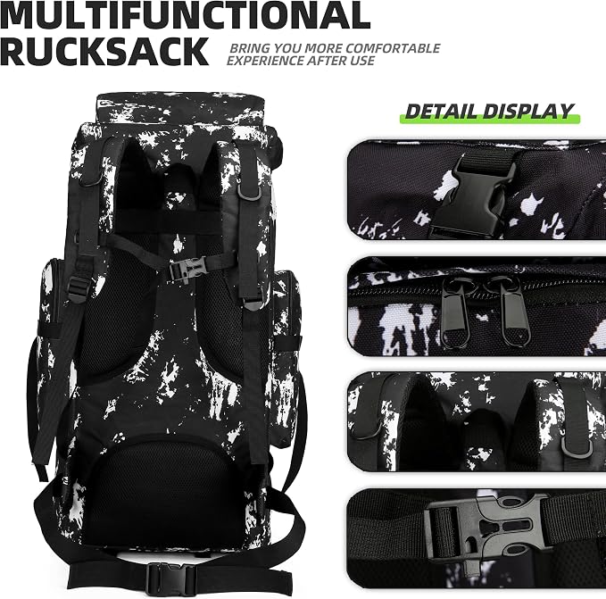 King'sGuard 70L Camping Hiking Backpack Tactical Backpack Military Molle - Image 5