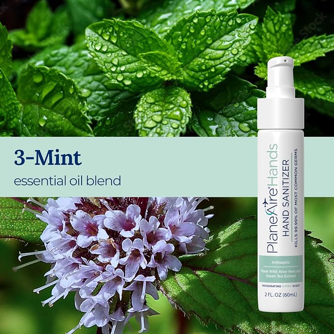 3-Mint Gel Hand Sanitizer | Soothing, Moisturizing, Hydrating | Travel Size | - Image 2