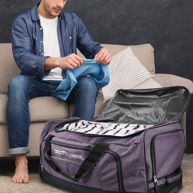 Pacific Gear Rolling Duffel Wheels, 30-inch Luggage, Hockey Bag, Heavy Duty - Image 3