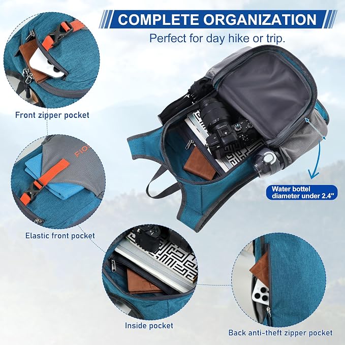 FIORETTO 20L Hiking Backpack for Women Men Mini Packable Backpack Lightweight - Image 3