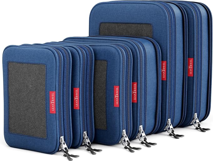 Compression Packing Cubes for Travel Organizers by LeanTravel