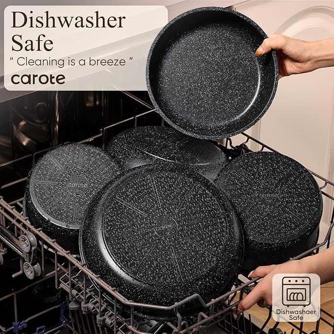 CAROTE 17pcs Pots and Pans Non Stick, Cookware Sets Detachable Handle, - Image 4