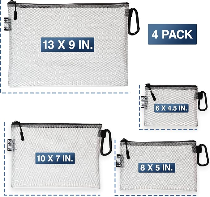 GOBAGS Air Production Multi‑Size Clear Zipper Pouch – Cable Organizer & Travel - Image 3