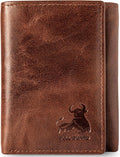 BULL GUARD Best Leather Men's RFID Trifold Wallet by BullGuard