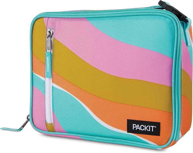 PackIt Freezable Classic Lunch Box, Retro Wave, Built by PackIt