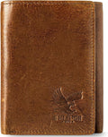 BULL GUARD Best Leather Men's RFID Trifold Wallet by BullGuard