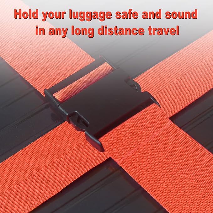 Luggage Straps for Suitcases TSA Approved Travel Belt 4 Pack by Chelmon - Image 4