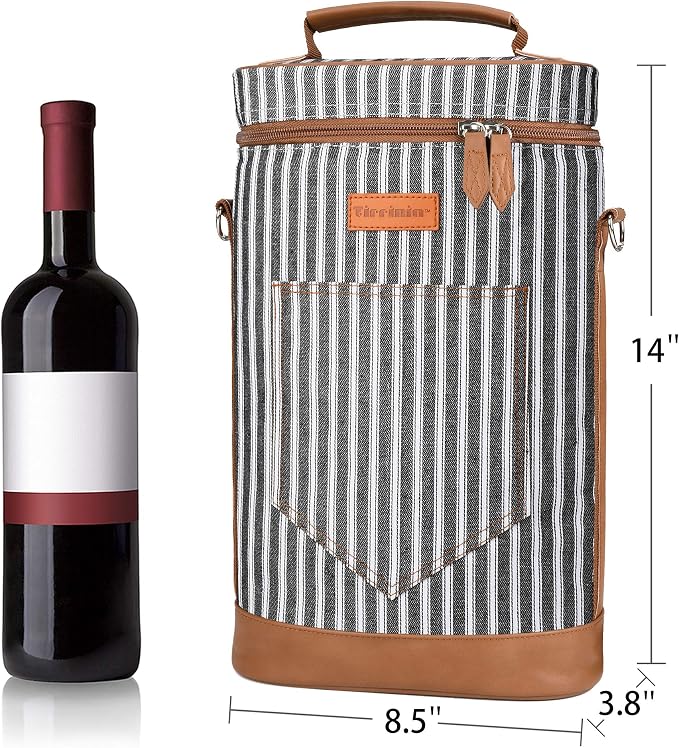 Tirrinia 2 Bottle Wine Gift Tote Carrier - Image 4