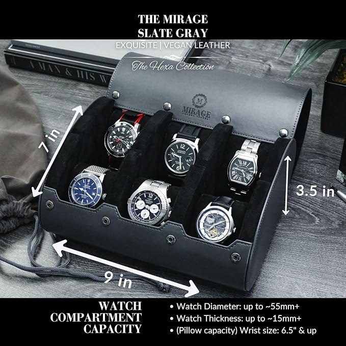 Watch cases for men 6 slot travel case organizer - Image 4