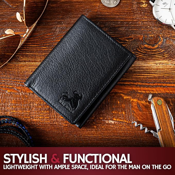 BULL GUARD Mens RFID Wallet, ID and Secret Pocket, Trifold - Image 5