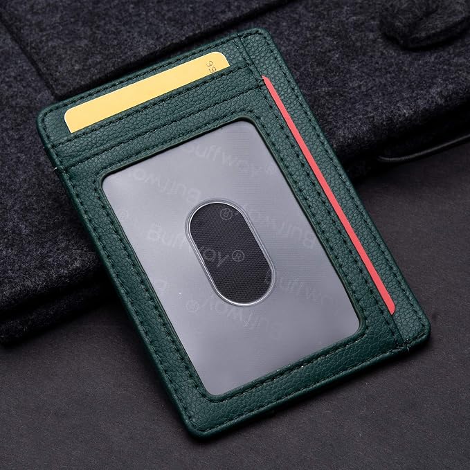 Buffway Slim Minimalist Front Pocket RFID Blocking Leather Wallets - Image 3