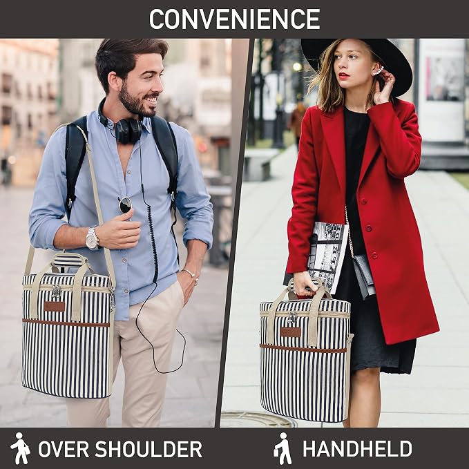 OPUX 3 Bottle Wine Carrier Tote, Insulated Leakproof Wine Cooler Bag, Wine - Image 6