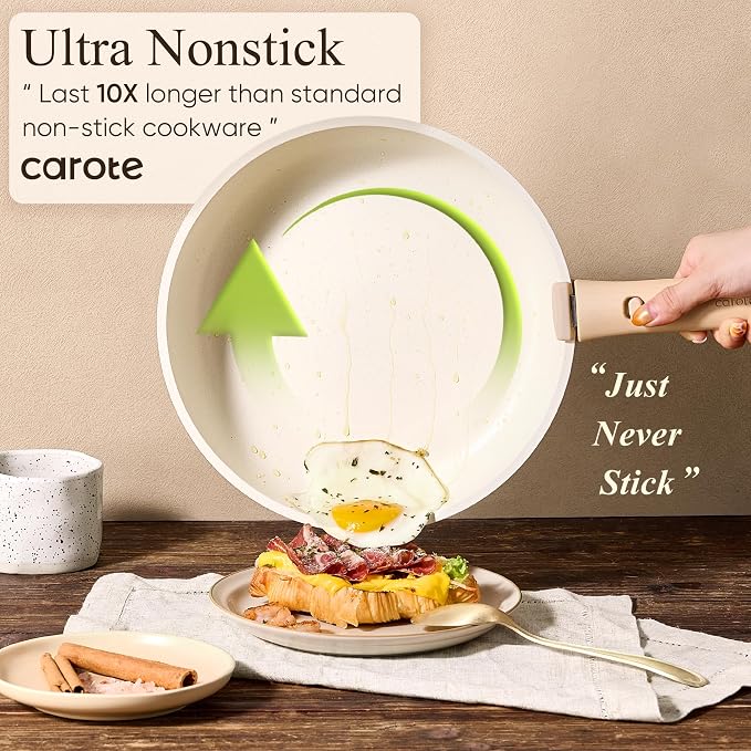 CAROTE 19pcs Pots and Pans Non Stick, Cookware Sets Detachable Handle, - Image 3