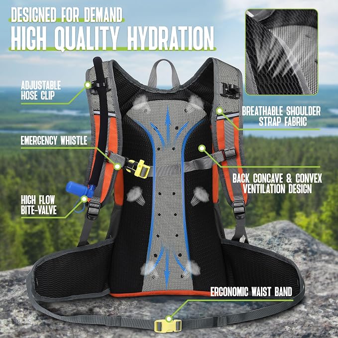 N NEVO RHINO Hydration Backpack, 18L Multipurpose Hiking Backpack - Image 3