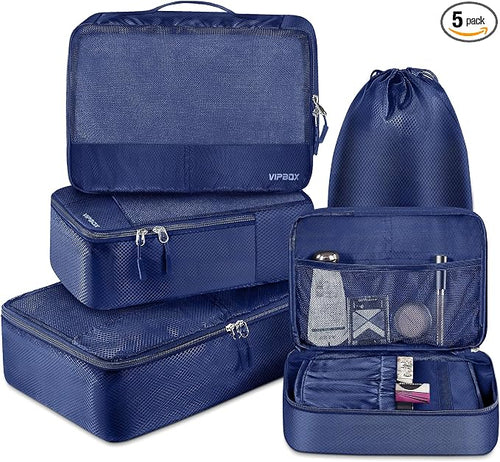 5 Set Packing Cubes Travel for Luggage Durable Suitcases Organizer Bags by VIPBOX