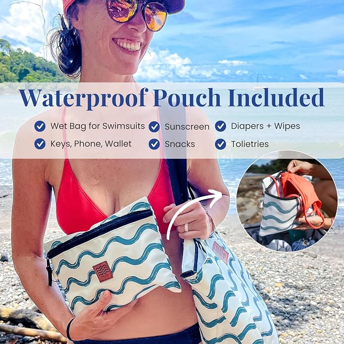 Large Beach Tote Bag for Women – Foldable & Packable Travel Bag - Image 5
