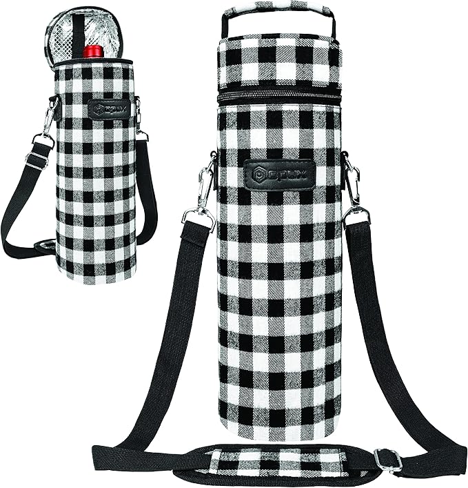 opux Wine Bag Single Bottle Carrier Tote, Insulated Wine Cooler Bag by OPUX