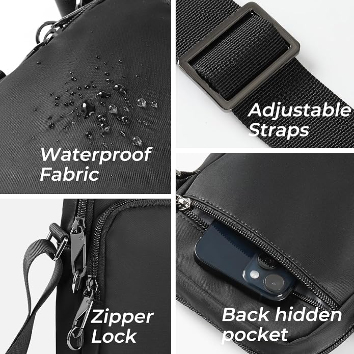 BROADREAM Small Crossbody Bag Men Women, Anti-Theft Crossbody Sling bags - Image 5