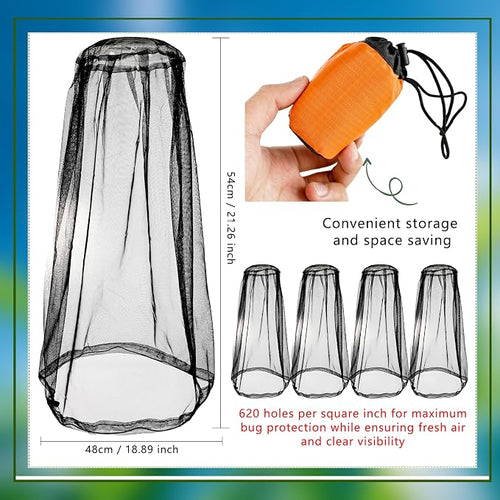 6 Pack Mosquito Head Net Bug Wearable Head Net Mesh - Image 2