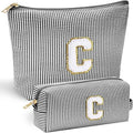 YOOLIFE Initial Personalized Preppy Makeup Bag by YOOLIFE