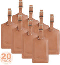 8 Pack Leather Luggage Travel Bag Tags by Travelambo by Travelambo
