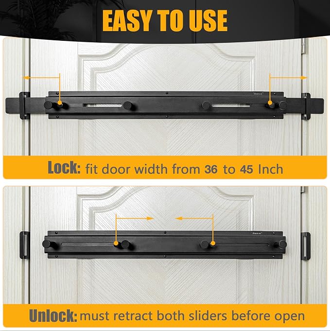 Door Bar Lock - Patented Door Barricade Security Bar - Home Safety Improvement - Image 2