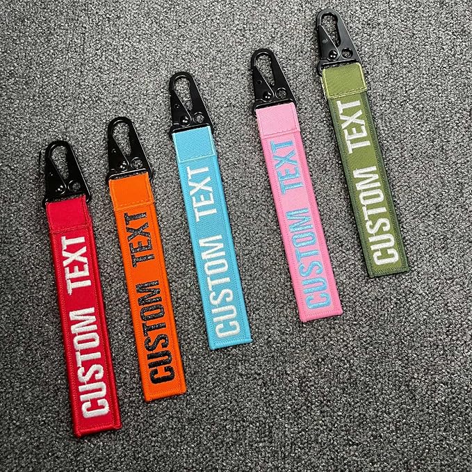 mvcen Personalized Embroidery Keychain, Custom Name Tag Personalized Text - Image 6