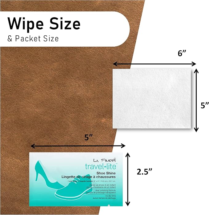 LA Fresh Travel Lite Pre-Moistened Shoe Shine Wipes Pack of 50 Individually - Image 4
