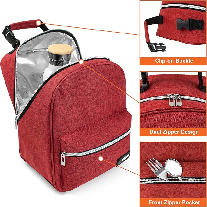 opux Lunch Box for Girls Boys Kids, Insulated Leakproof Lunch Bag, Reusable - Image 4