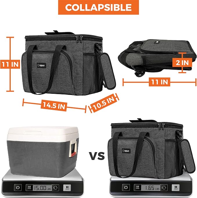 OPUX Soft Cooler Bag, Insulated Collapsible Lunch Cooler Tote - Image 5