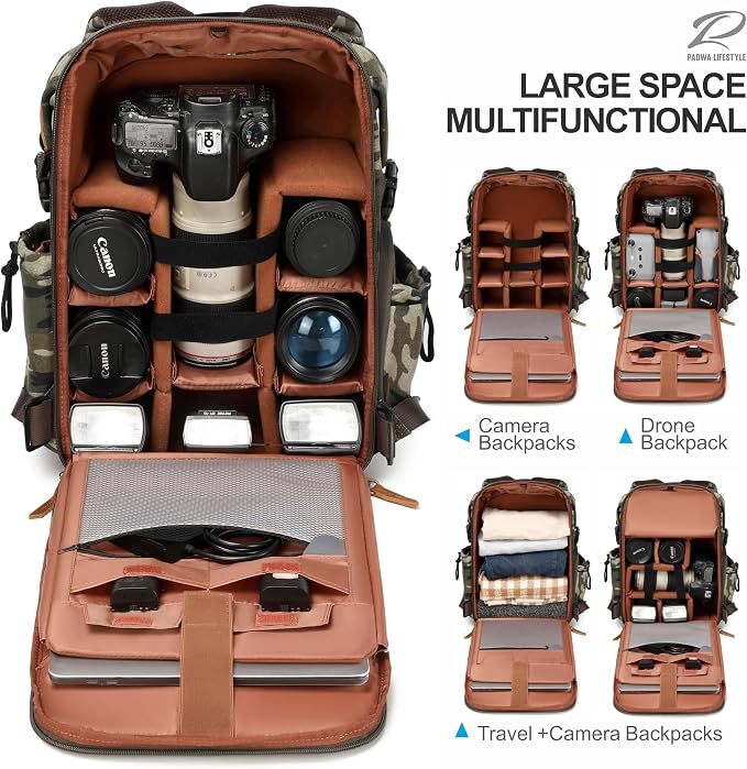 Padwa Lifestyle Camouflage Camera Backpack - Image 3