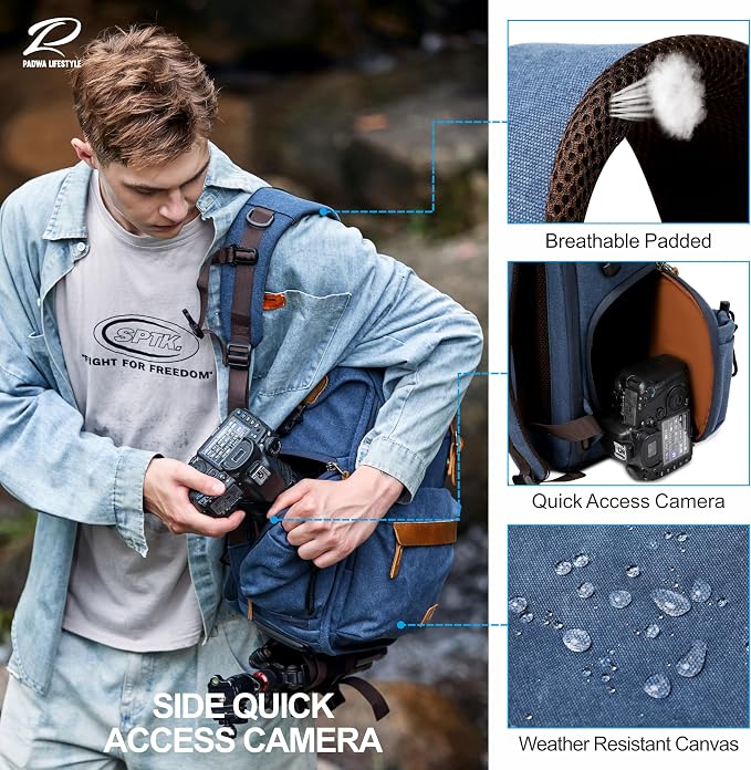 Padwa Lifestyle Blue Camera Backpack - Image 5