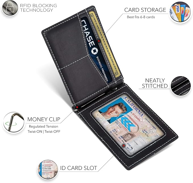 SERMAN BRANDS RFID Blocking Wallet Slim Bifold - Image 5