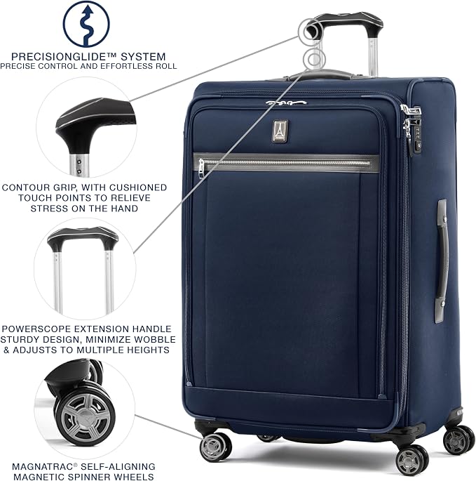 Travelpro Platinum Elite Softside Expandable Checked Luggage, 8 Wheel Spinner - Image 2