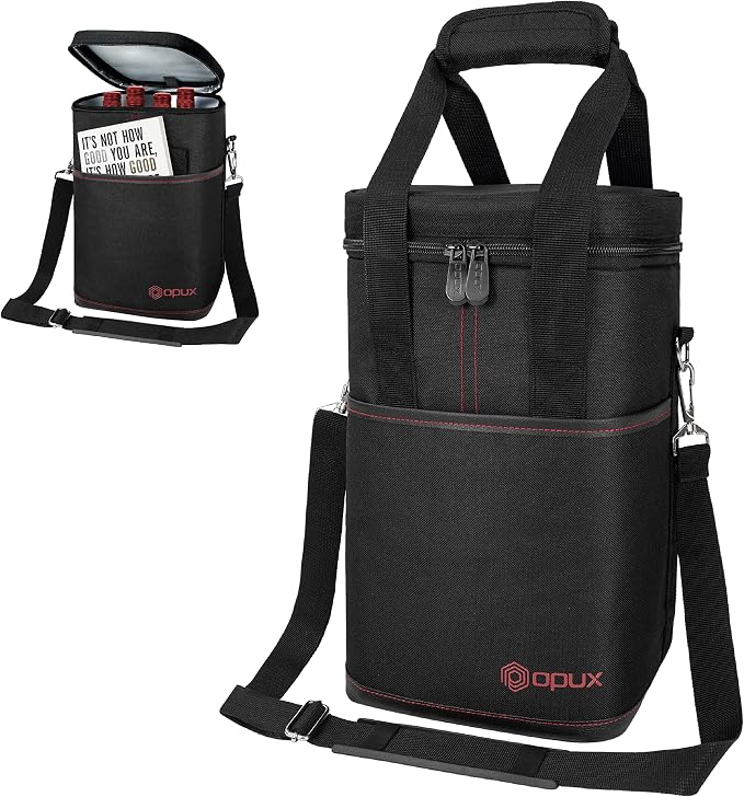 Opux 4 Bottle Insulated Wine Cooler Bag - Image 8