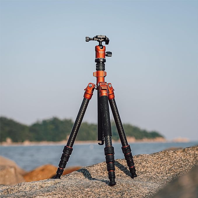 Fotopro 60" Carbon Fiber Tripod, Compact Lightweight Travel Tripod - Image 2