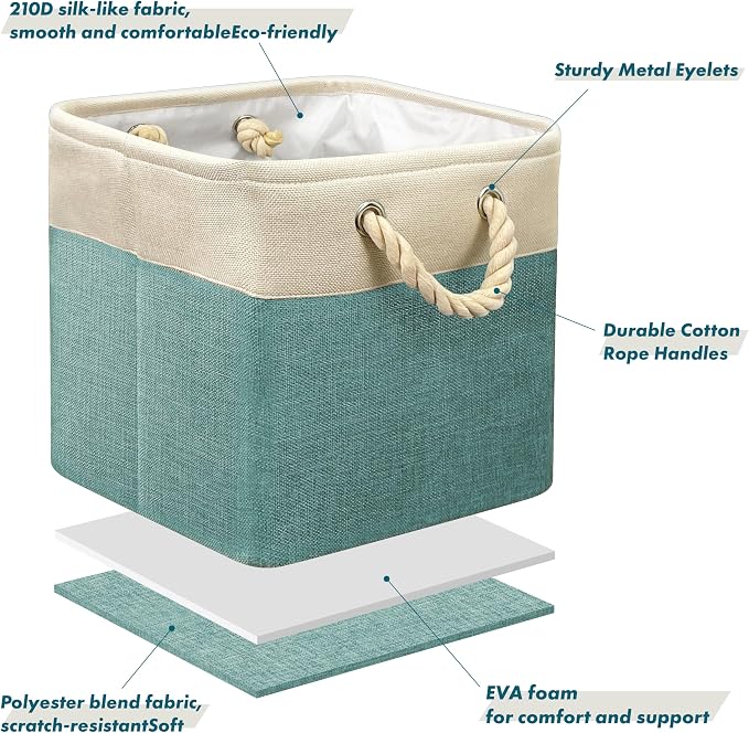 SIMPLE HOUSEWARE Fabric Storage Cubes, 3 Pack - Image 3