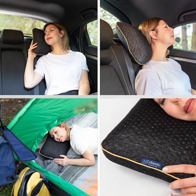 Travel & Camping Comfortable Memory Foam Pillow – Easy to Carry Portable Bag – - Image 2