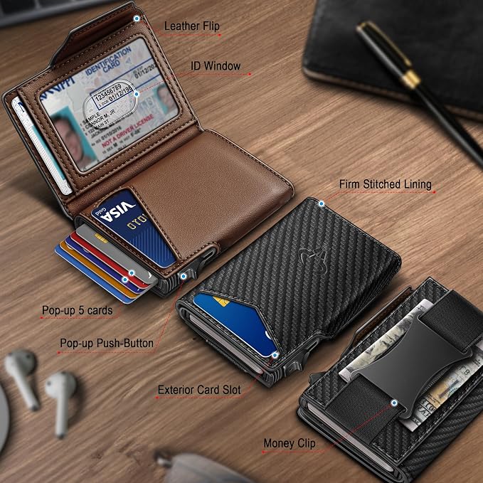BULLIANT Men Wallet Gift Boxed, Slim Front Pocket Wallet Money Clip Card Holder - Image 2