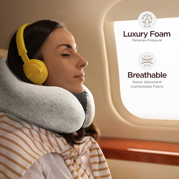 Airplane Neck Pillow Includes Travel Pillow + Airplane Phone Holder Mount + Eye - Image 3