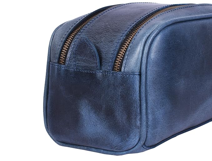 10" Premium Leather Toiletry Travel Pouch - Image 8